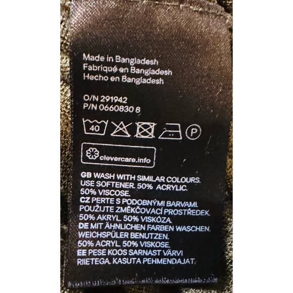 H&M Women Army Olive Green Crewneck Pullover Flowy Long Sleeve Tunic Top Medium - Picture 7 of 7